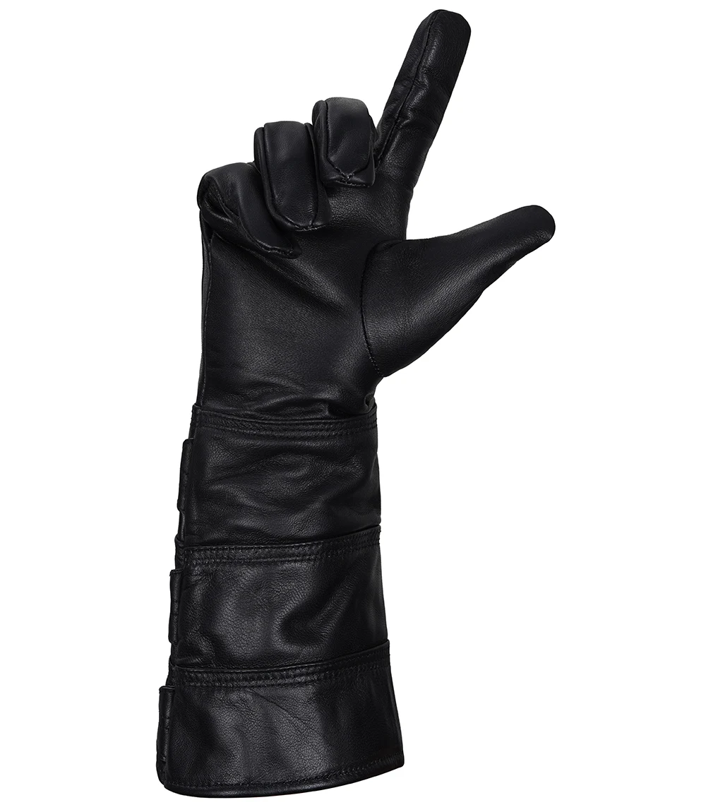 Men's Black Real Leather Gloves