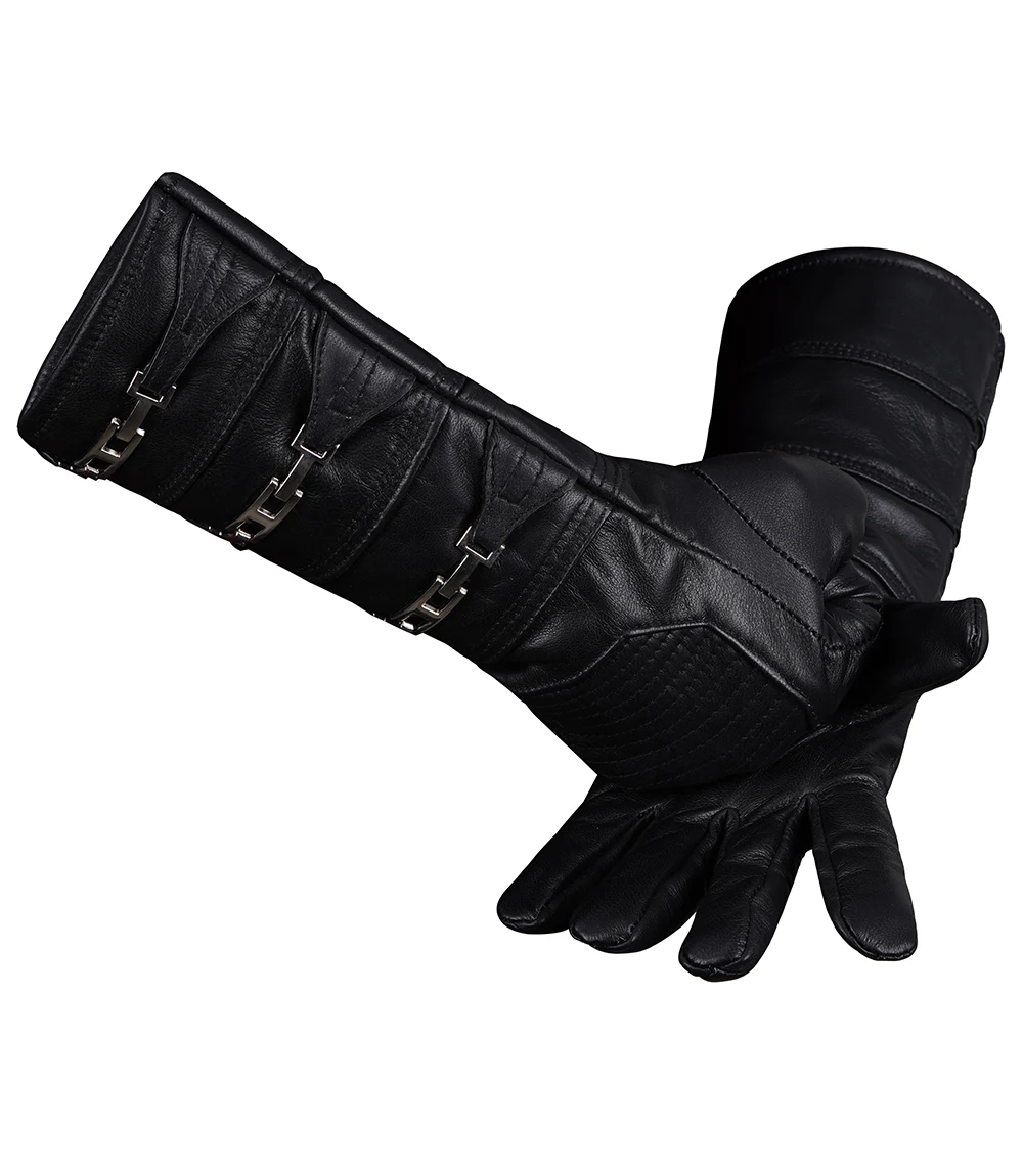 Men's Black Real Leather Gloves