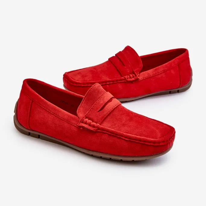 Men's Red Wesley Suede Moccasins