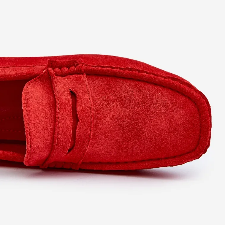 Men's Red Wesley Suede Moccasins