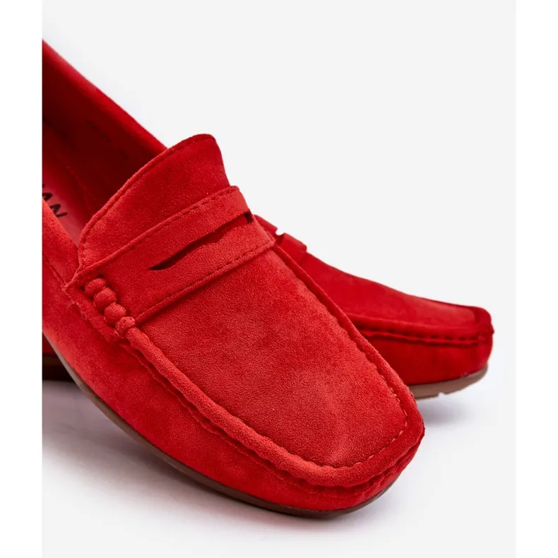 Men's Red Wesley Suede Moccasins