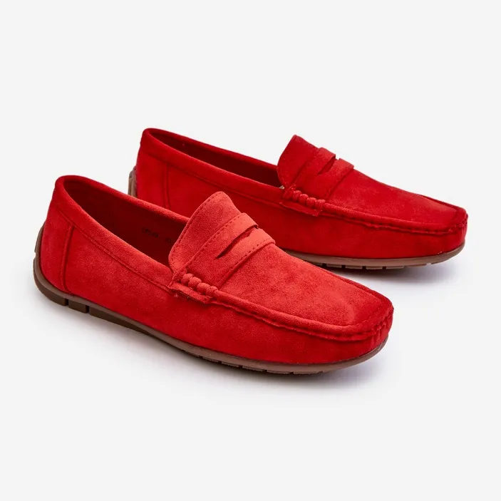 Men's Red Wesley Suede Moccasins