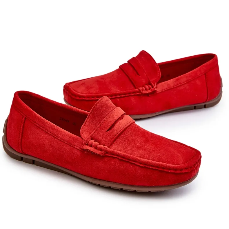 Men's Red Wesley Suede Moccasins