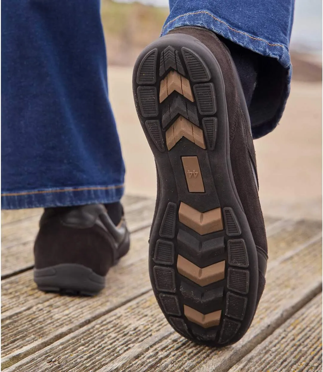 Men's Black Elasticated Moccasins 