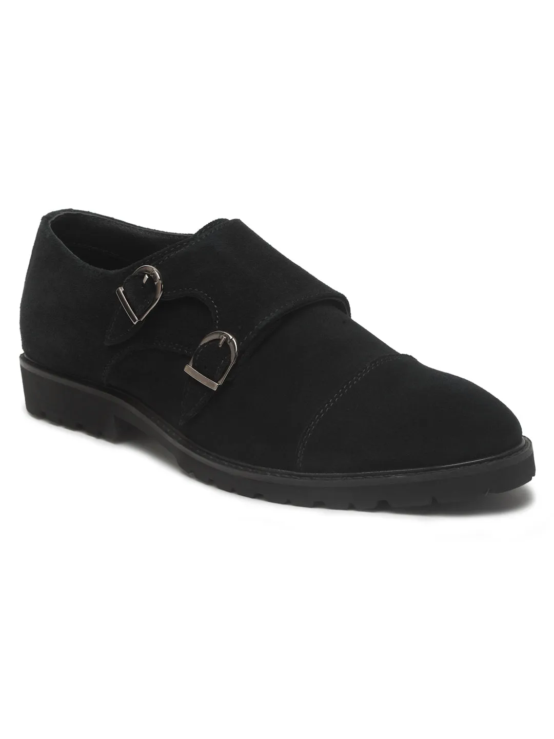 Men's Black suede Leather Moccasins shoes