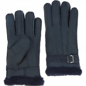 Mens Leather Sheepskin Gloves Navy: DB-707