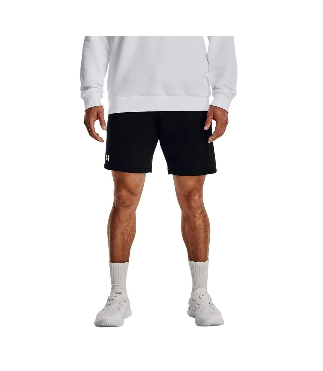 Mens rival fleece shorts black/white Under Armour