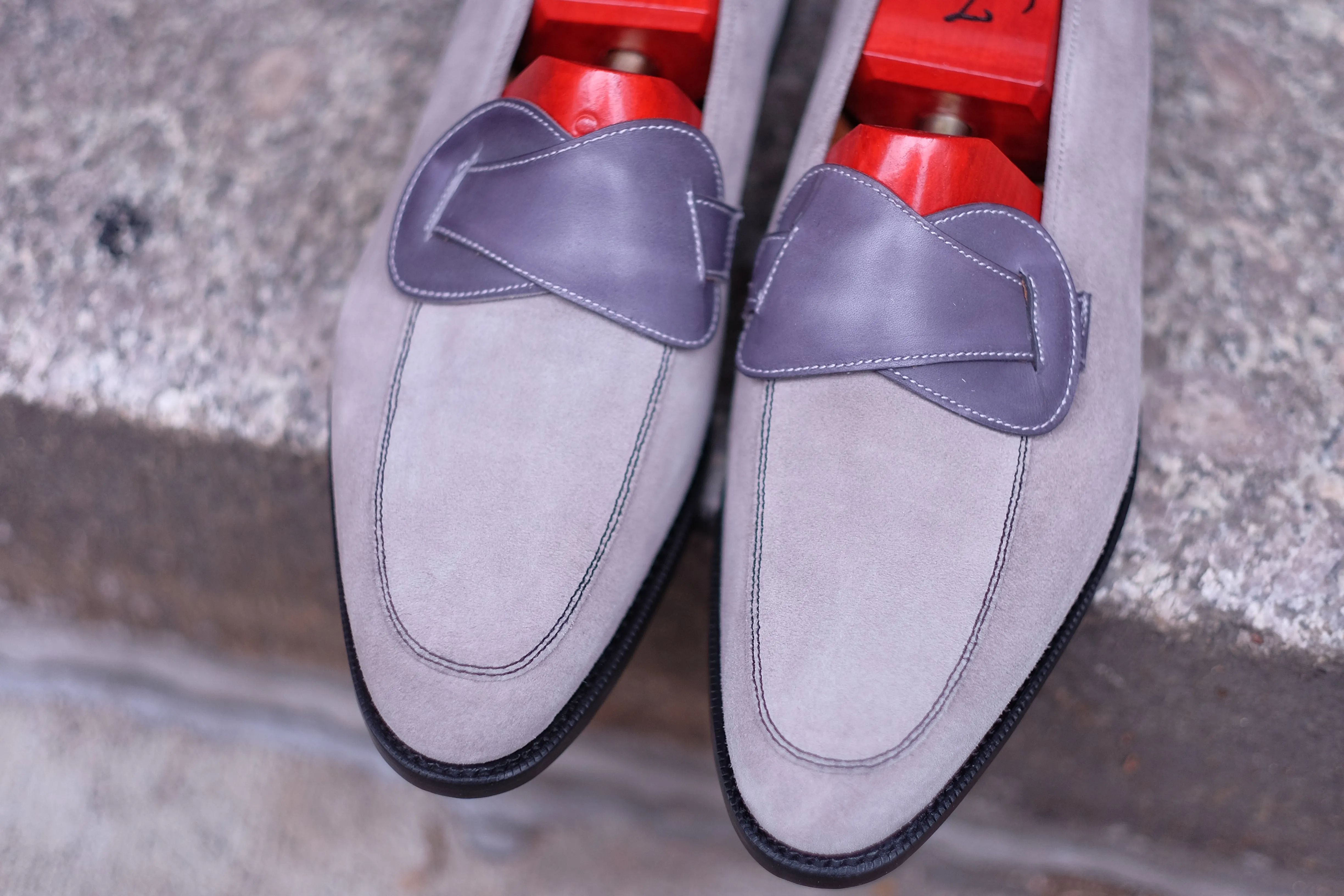 Meridian - MTO - Light Grey Suede / Shaded Grey Calf - TMG Last - Single Leather Sole