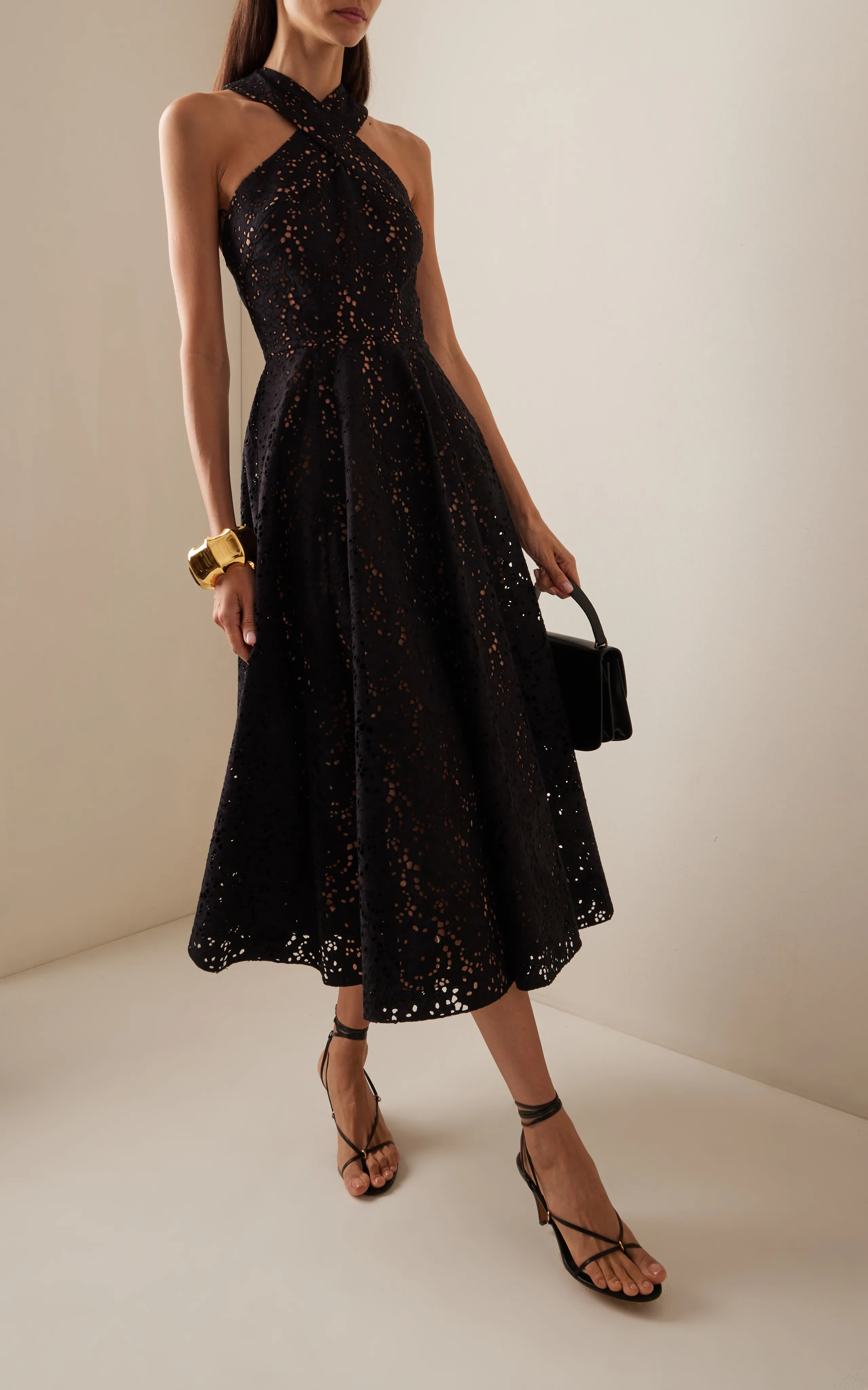 Michael Kors Collection Flared Lace Midi Dress