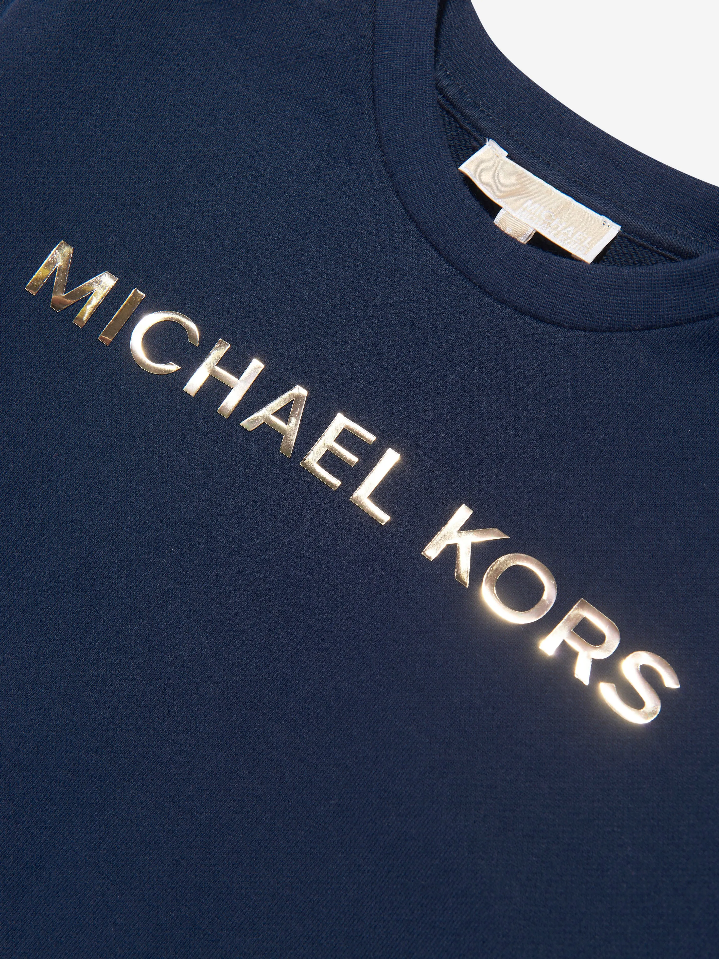 Michael Kors Girls Logo Print Sweatshirt in Navy