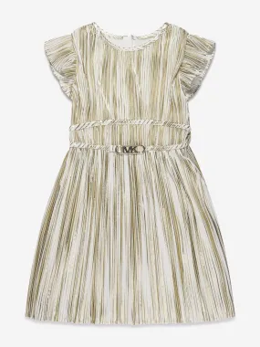 Michael Kors Girls Pleated Dress in Gold