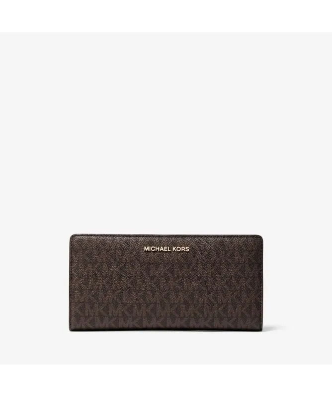 Michael Kors Large Logo Slim Wallet | Brown