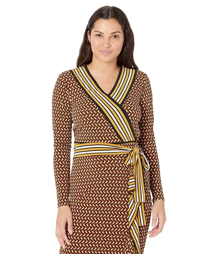 MICHAEL Michael Kors Geo Border Wrap Top