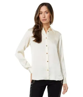 MICHAEL Michael Kors Petite Satin High-Low Long Sleeve Top