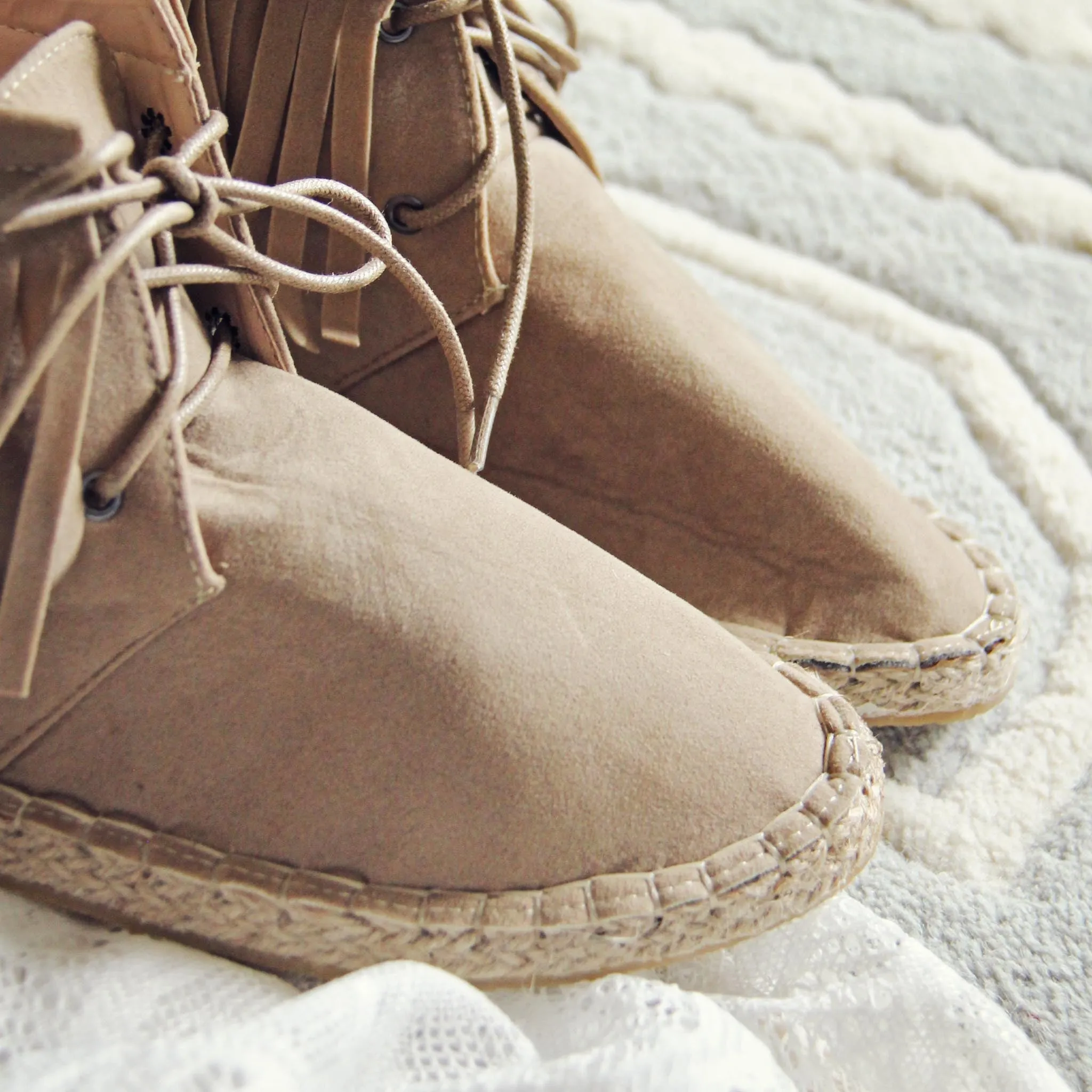 Missoula Fringe Moccasins in Sand