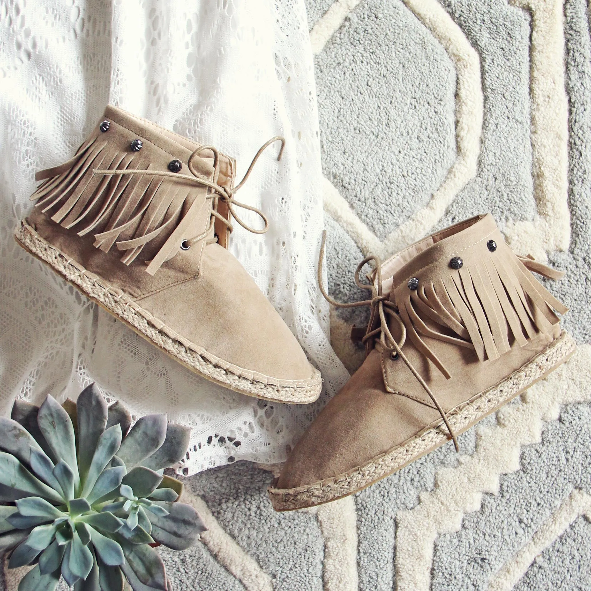 Missoula Fringe Moccasins in Sand