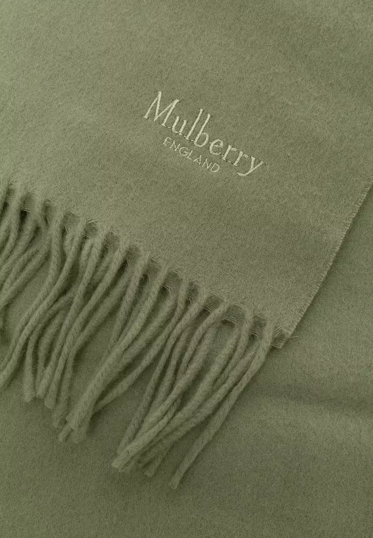 Mulberry Small Solid Merino Wool Scarf Scarf