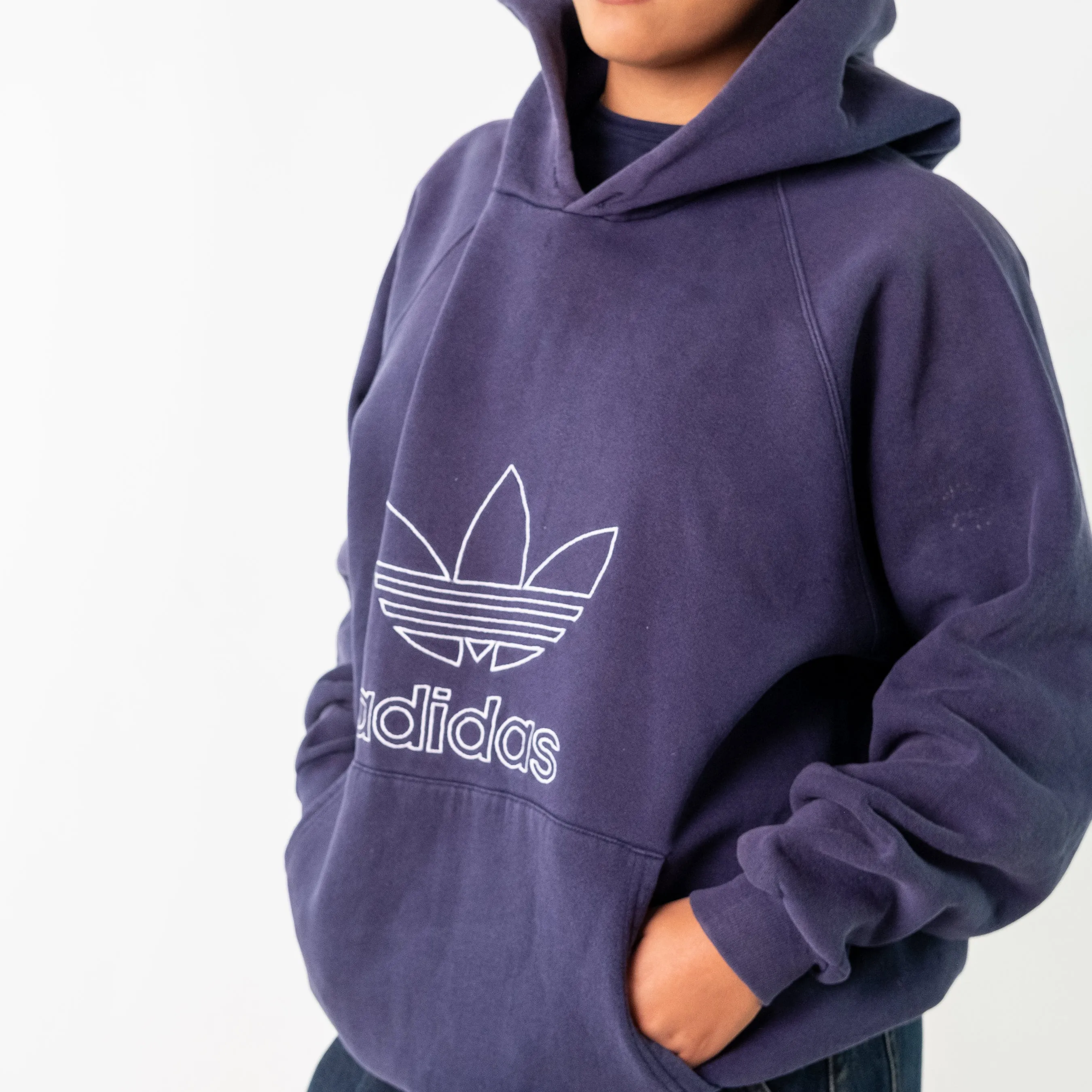 Navy Blue 90s Adidas Hoodie (L)