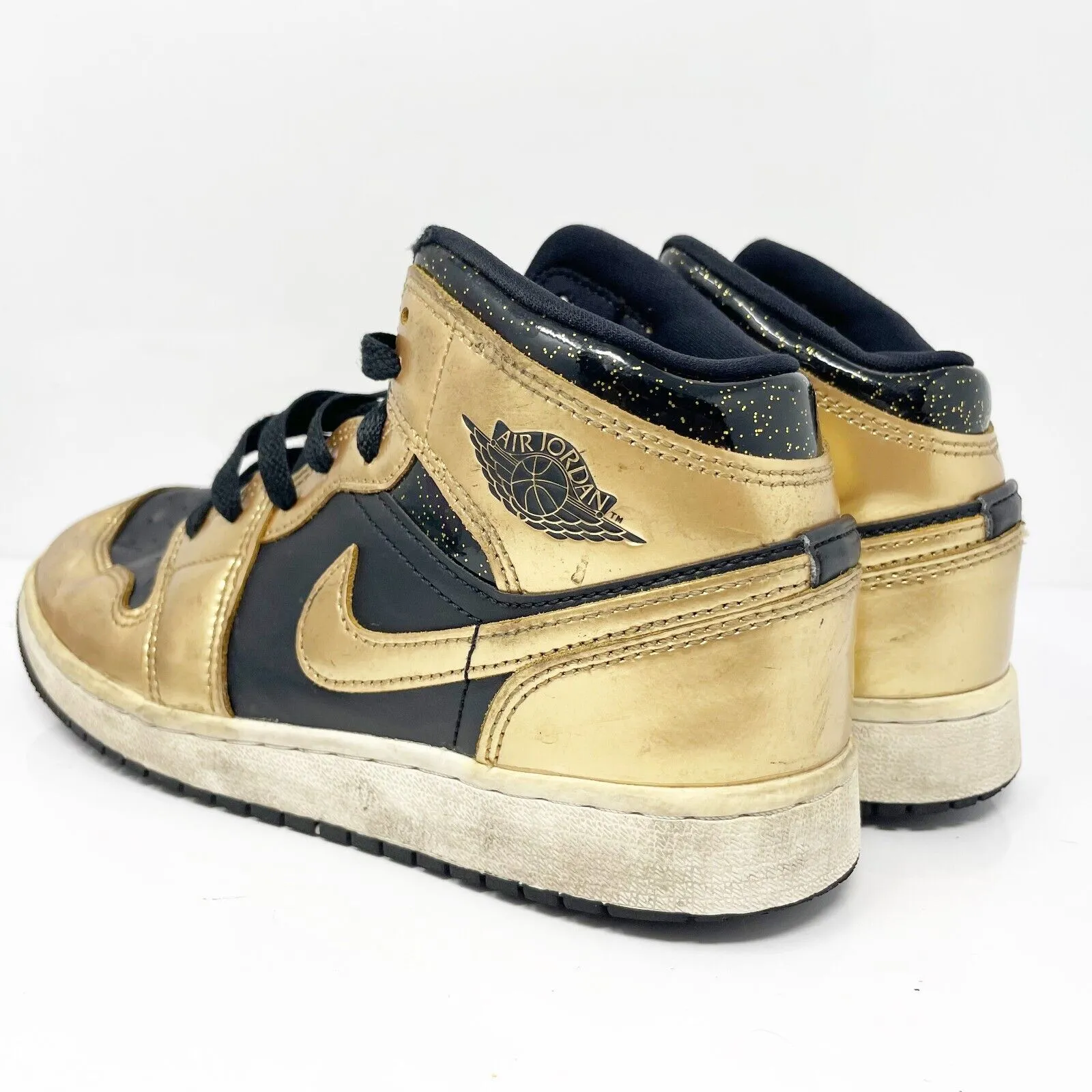 Nike Boys Air Jordan 1 Mid SE DR6967-071 Gold Basketball Shoes Sneakers Size 4Y