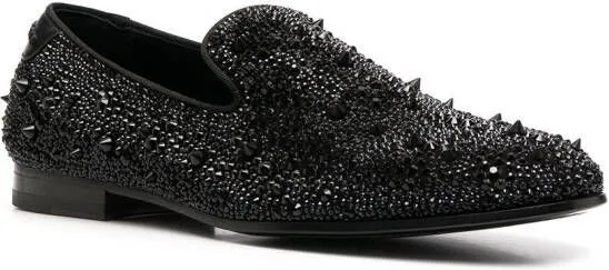 Philipp Plein crystal-accented moccasins Black