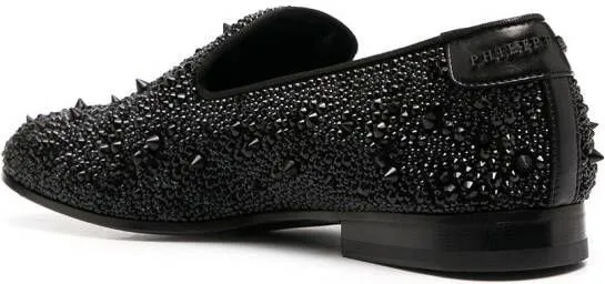 Philipp Plein crystal-accented moccasins Black