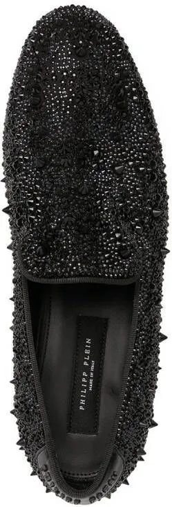 Philipp Plein crystal-accented moccasins Black