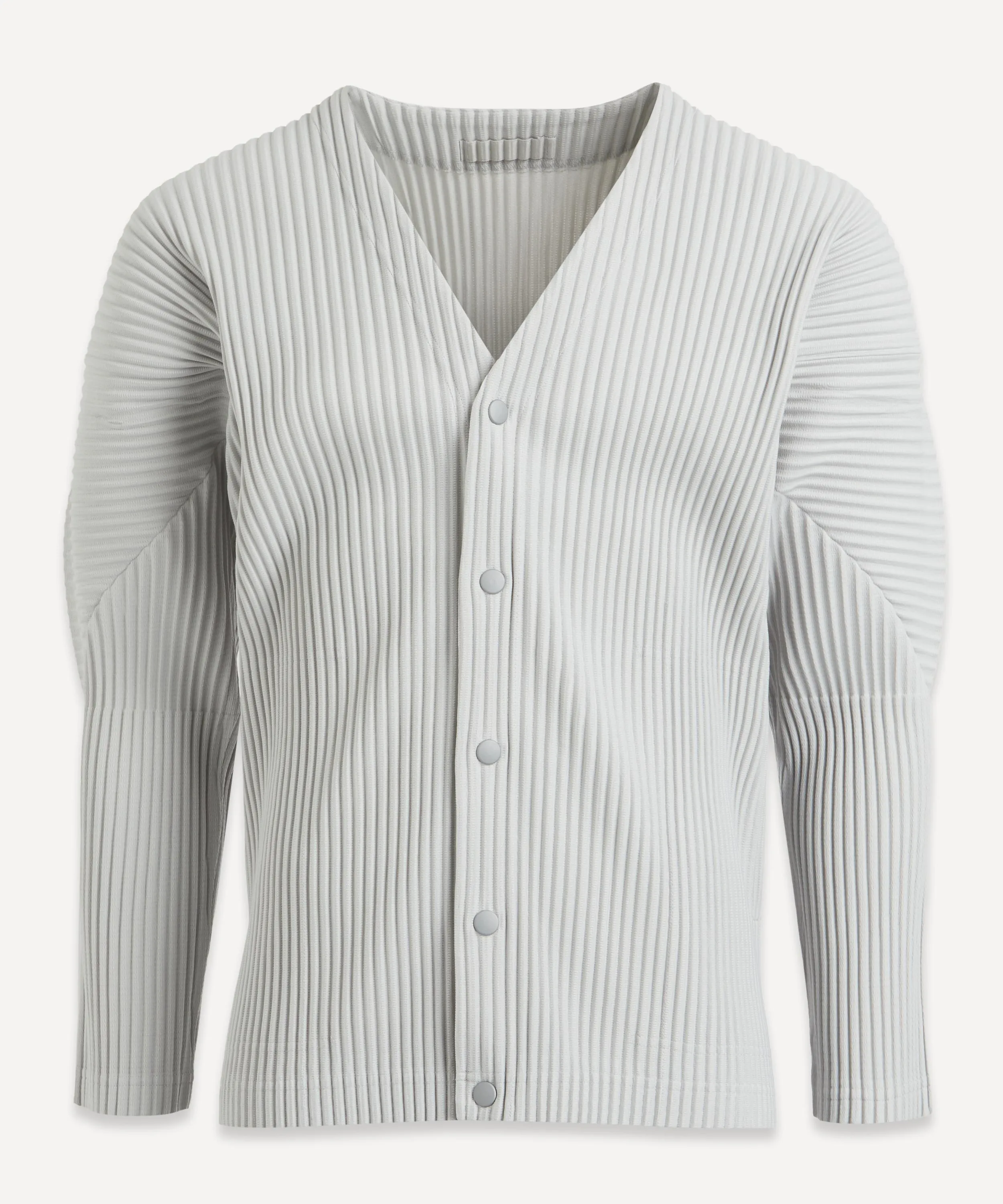 Pleated V-Neck Cardigan