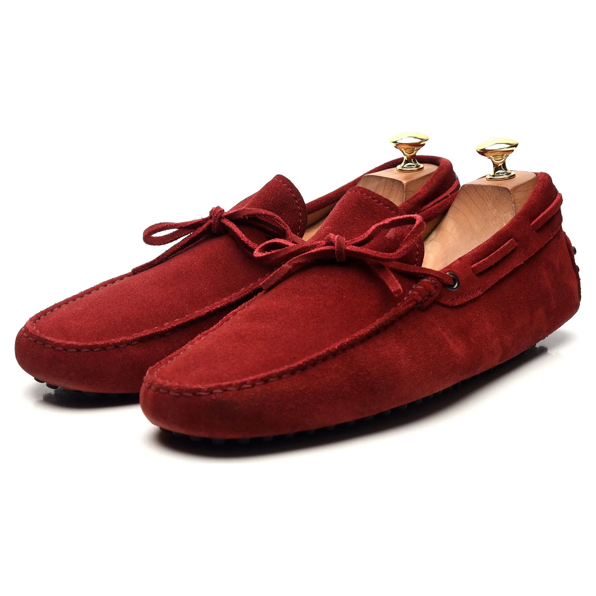 Red Suede Driving Loafers UK 10