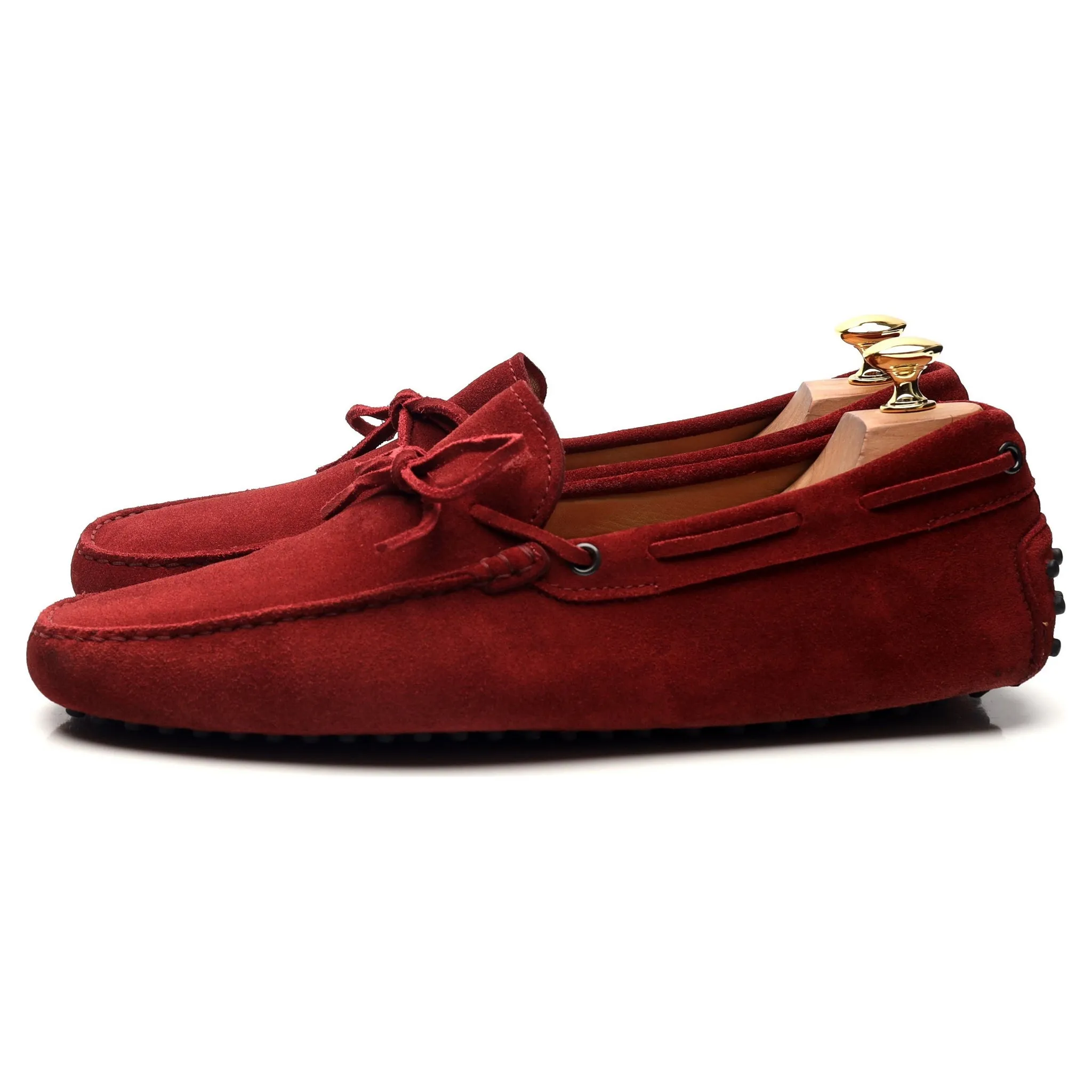 Red Suede Driving Loafers UK 10