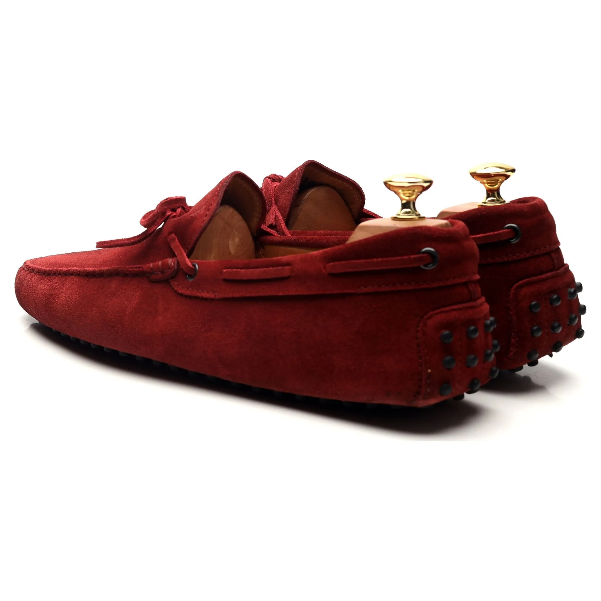 Red Suede Driving Loafers UK 10