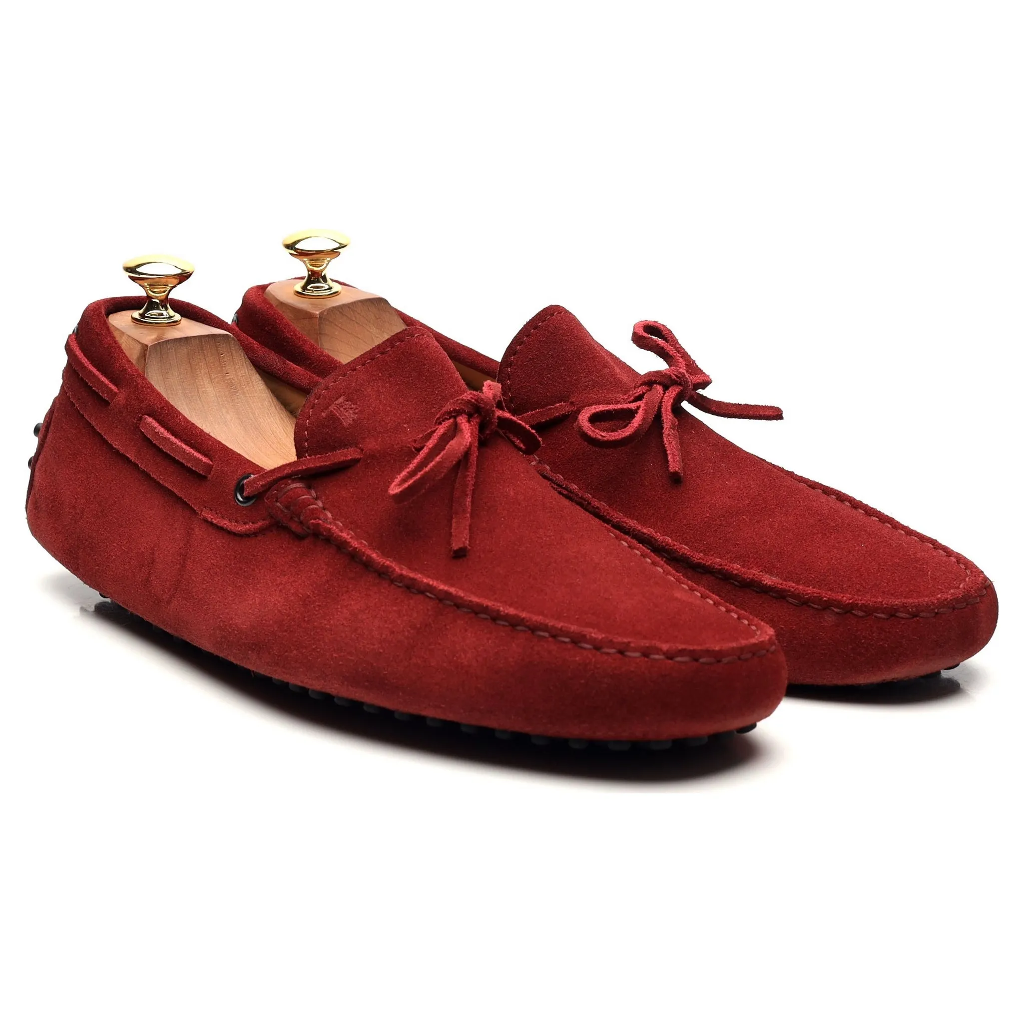 Red Suede Driving Loafers UK 10