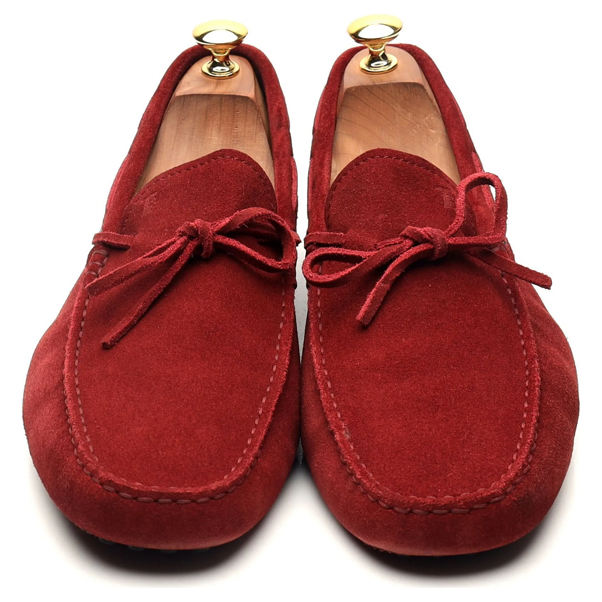 Red Suede Driving Loafers UK 10