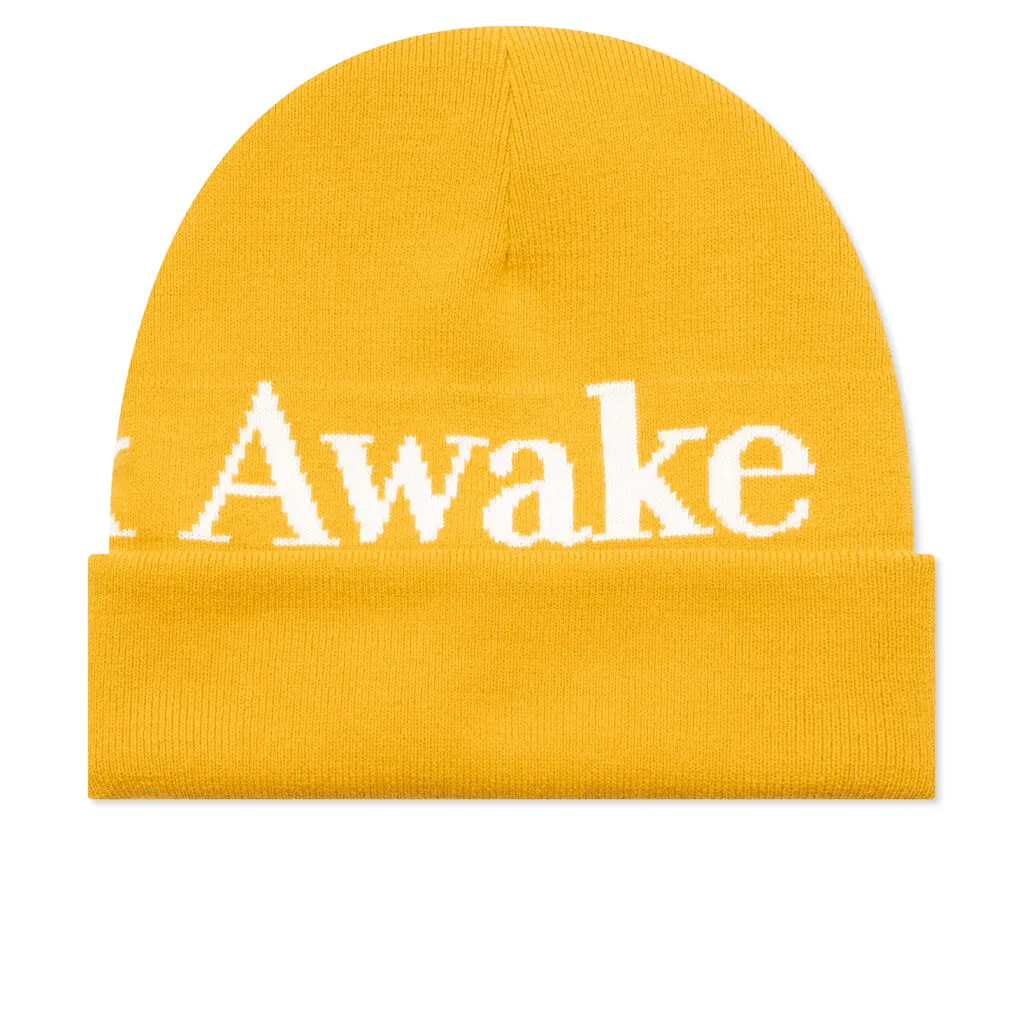 Serif Logo Beanie - Saffron