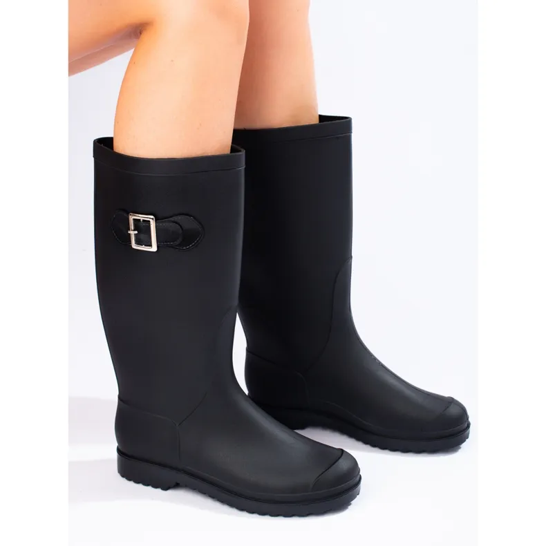 SHELOVET Matt Galoshes With Buckle black