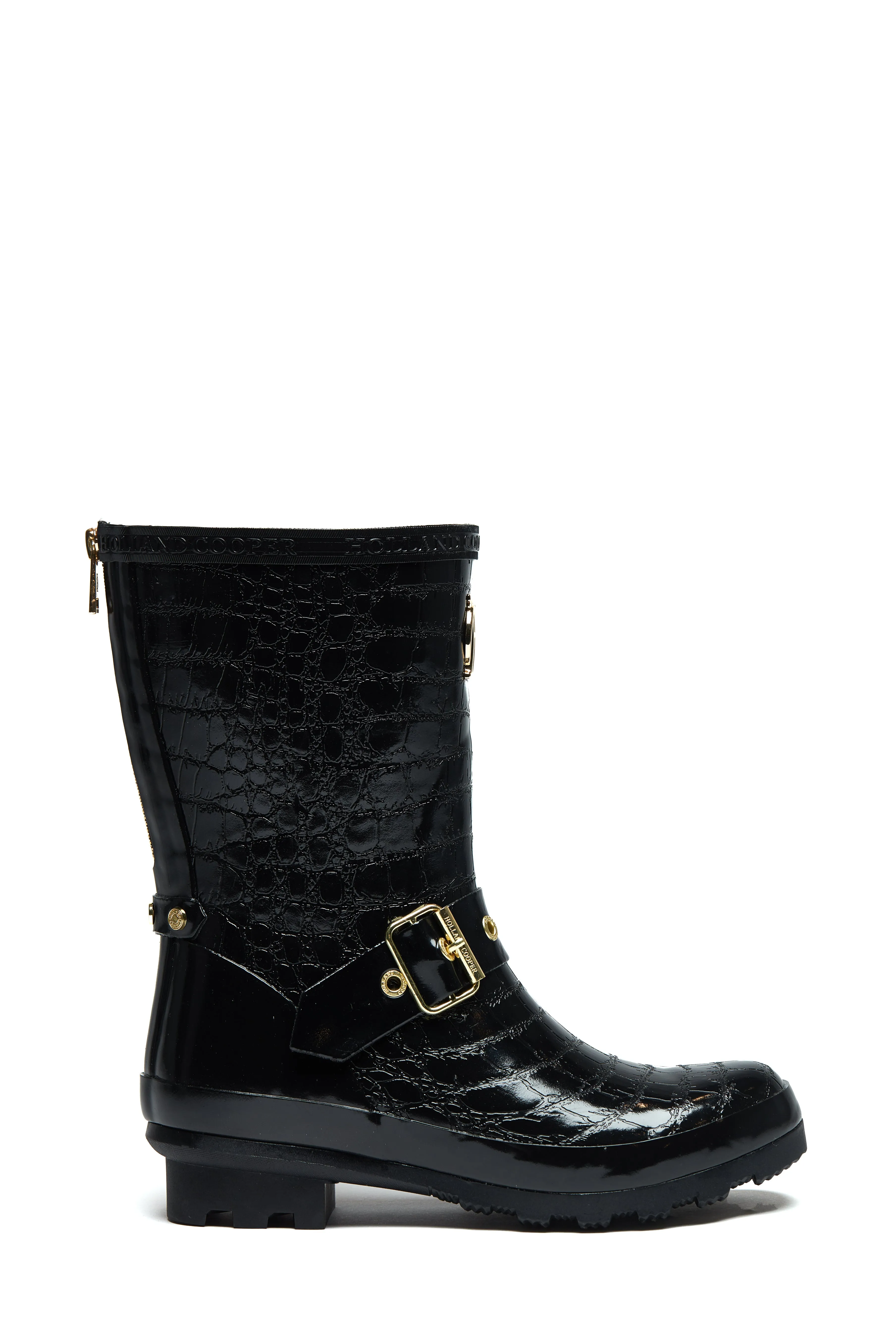 Sherpa Lined Chelsea Wellington (Black Croc)