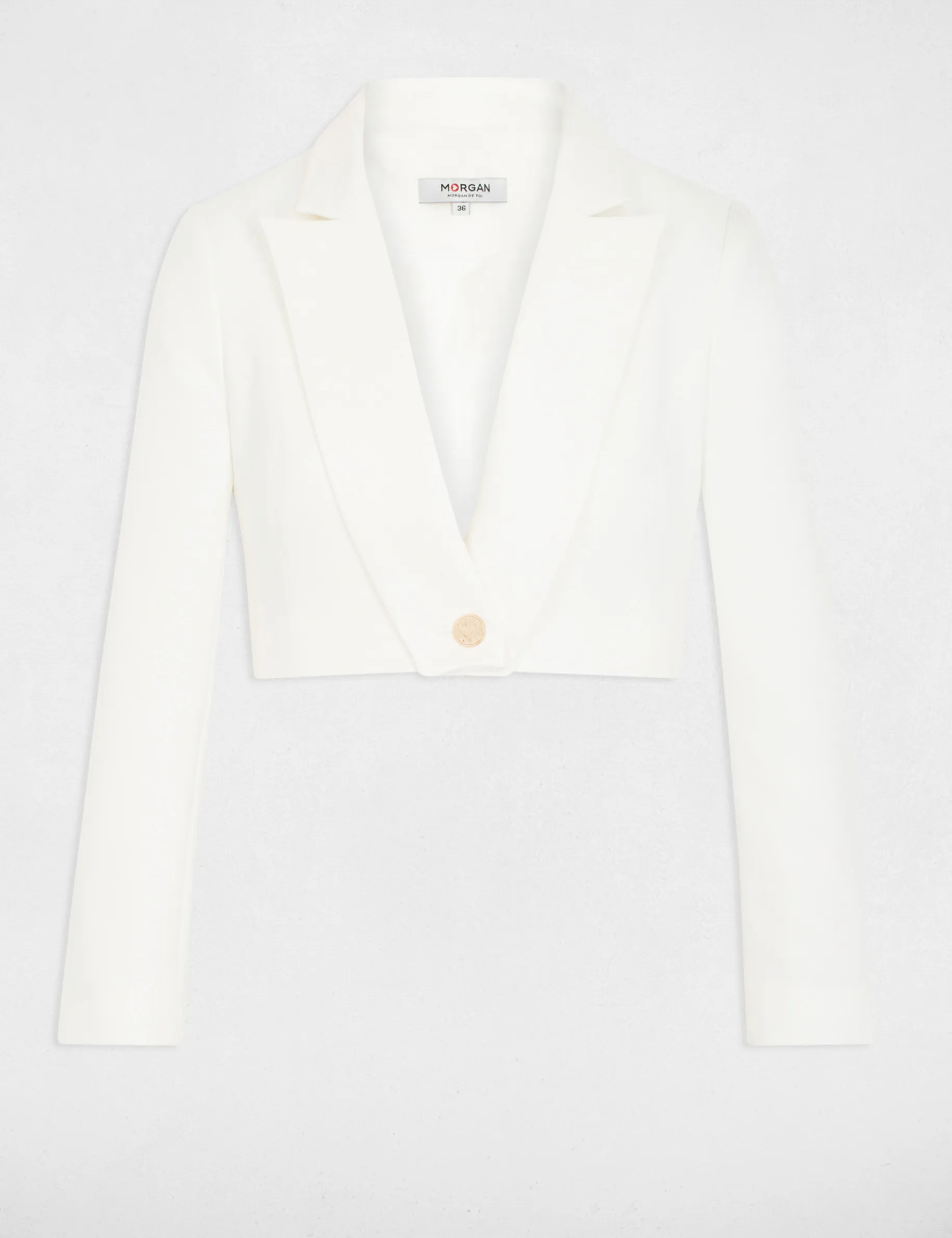 Short straight jacket ivory women