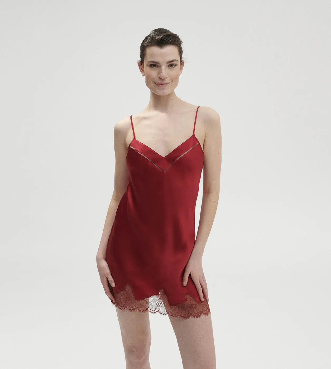 Simone Perele - Nocturne Silk Chemise | Tango Red