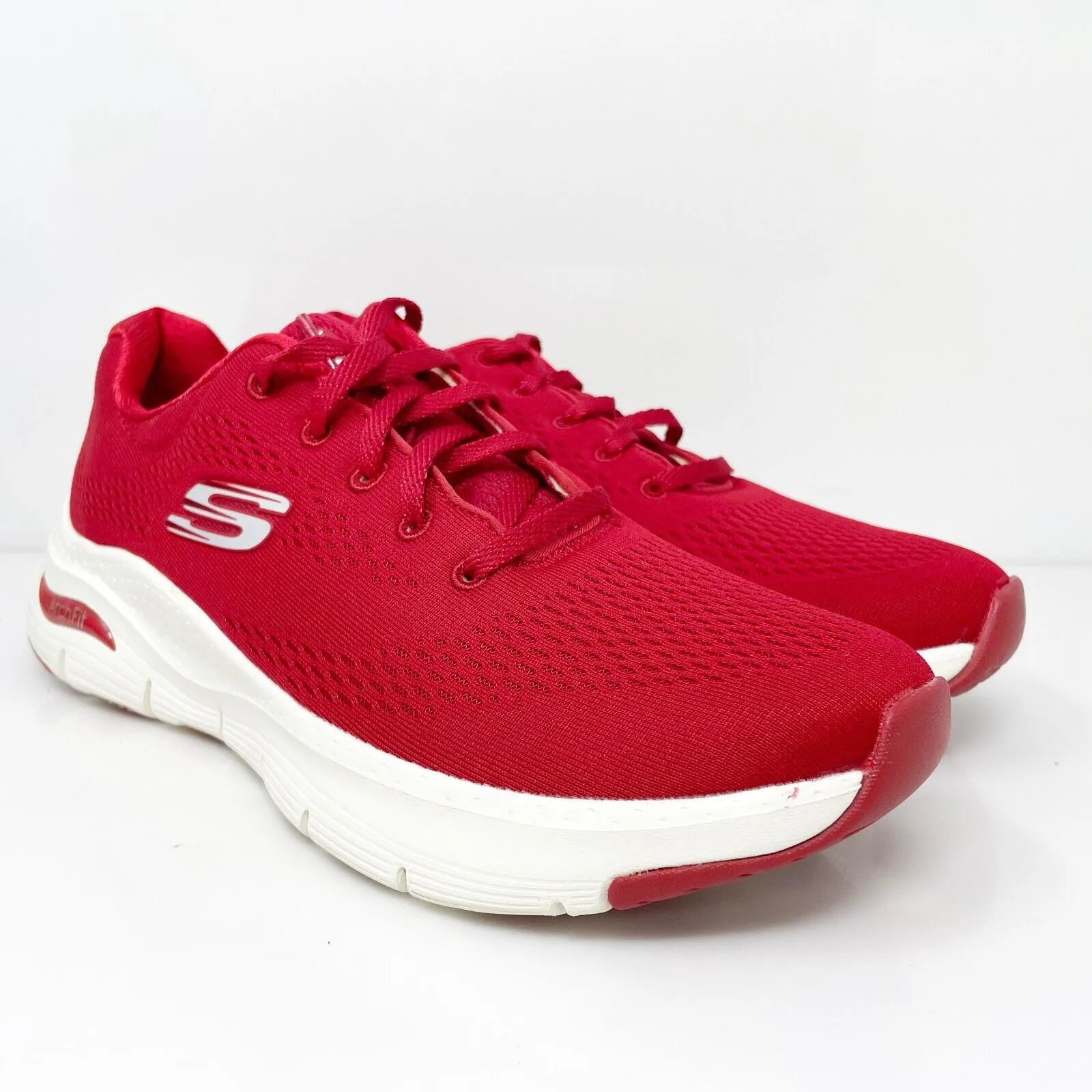 Skechers Womens Arch Fit 149057 Red Running Shoes Sneakers Size 8.5