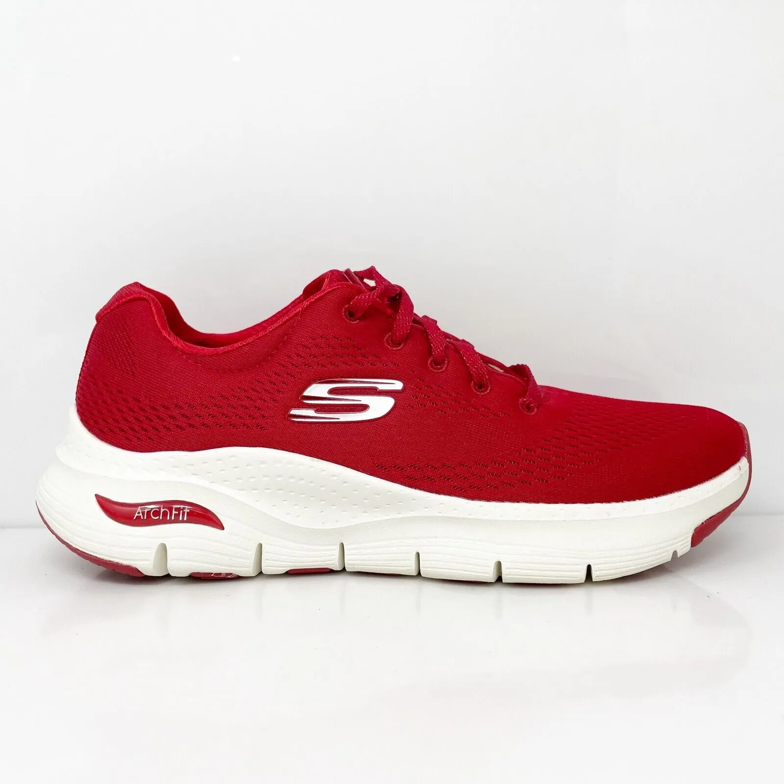 Skechers Womens Arch Fit 149057 Red Running Shoes Sneakers Size 8.5