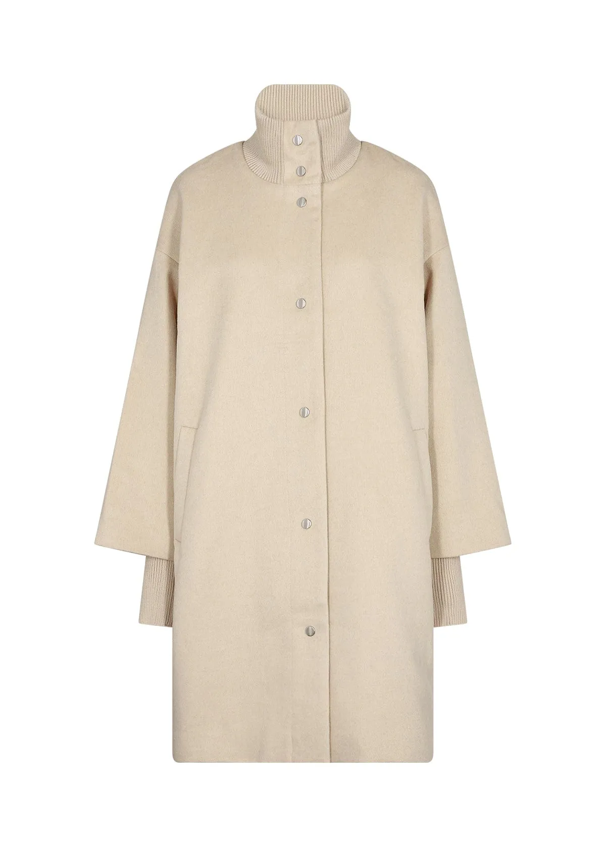 Soya Concept Cocoon Coat Oatmeal