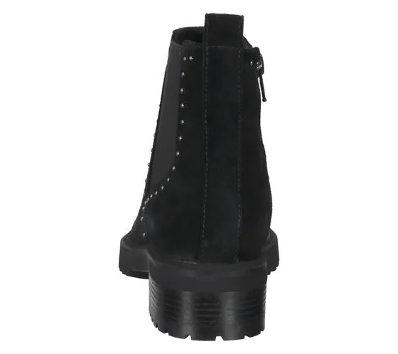 SPM Lano Botines Chelsea de piel auténtica para mujer con ribete de remaches SPM11000017 marrón o negro