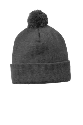 Sport-Tek STC37 Solid Pom Pom Beanie