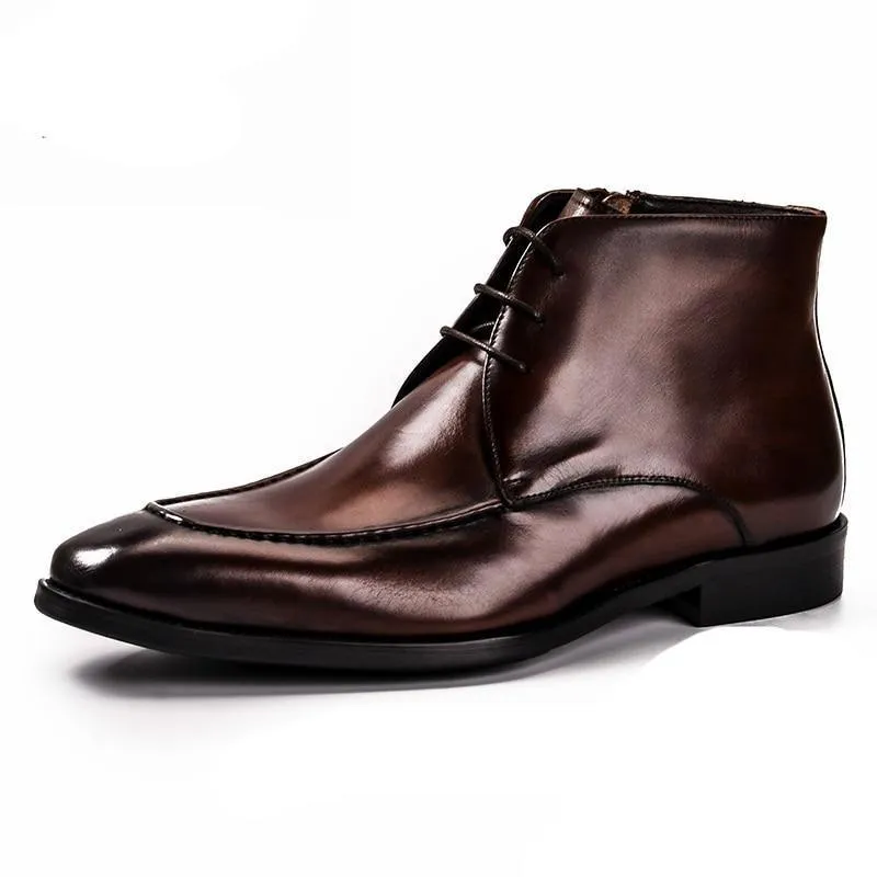 Stitched Leather Chelsea Boots For Men