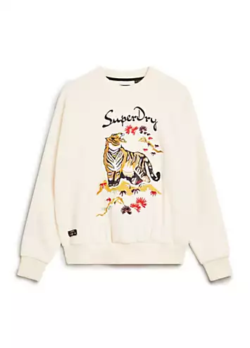 Suika Embroidered Loose Sweatshirt by Superdry | Look Again