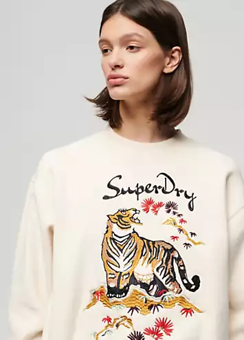 Suika Embroidered Loose Sweatshirt by Superdry | Look Again