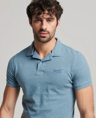 Superdry Classic Polo Shirt Desert Sky Blue Grit