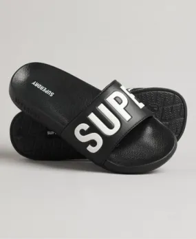 Superdry Core Vegan Pool Slides Black / Optic White