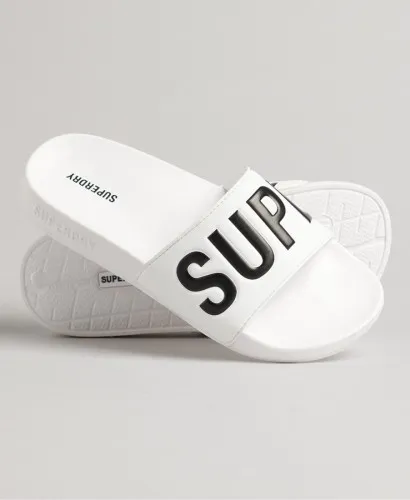 Superdry Core Vegan Pool Slides Optic White / Black