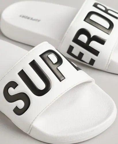 Superdry Core Vegan Pool Slides Optic White / Black