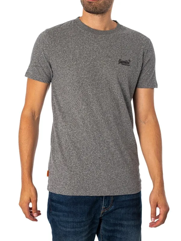 Superdry Essential Logo EMB T-Shirt - Volcanic Black Grit